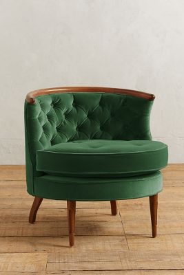 Velvet Bixby Chair - Emerald - Image 0