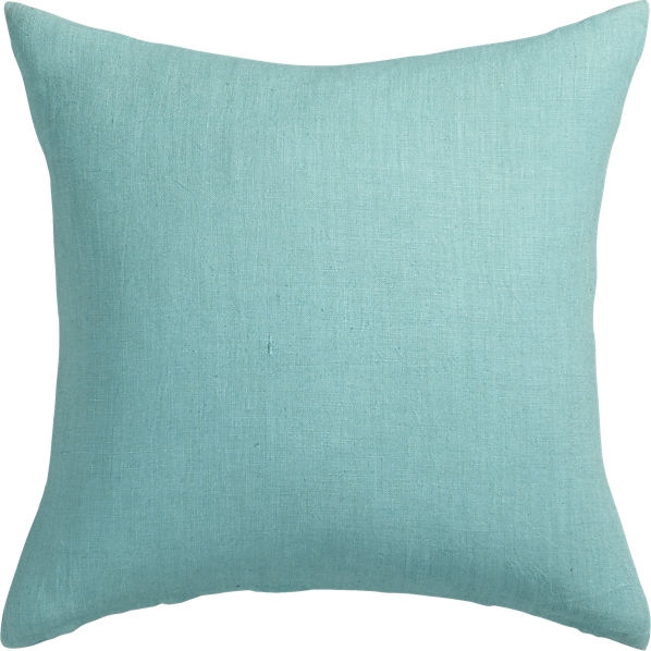 linon aqua 20" pillow with feather-down insert - Image 0