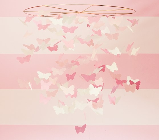 Pink Paper Butterfly Ceiling Mobile - Image 0