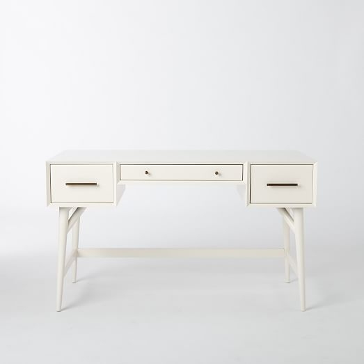 Mid-Century Desk - White - Image 0