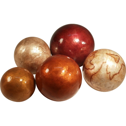 5 Piece Assorted Sizes Capiz Shell Ball Set - Image 0