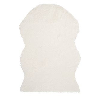 Faux Sheep Skin Ivory Area Rug - Image 0