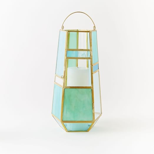 Paneled Glass Lanterns - Colored - Image 0