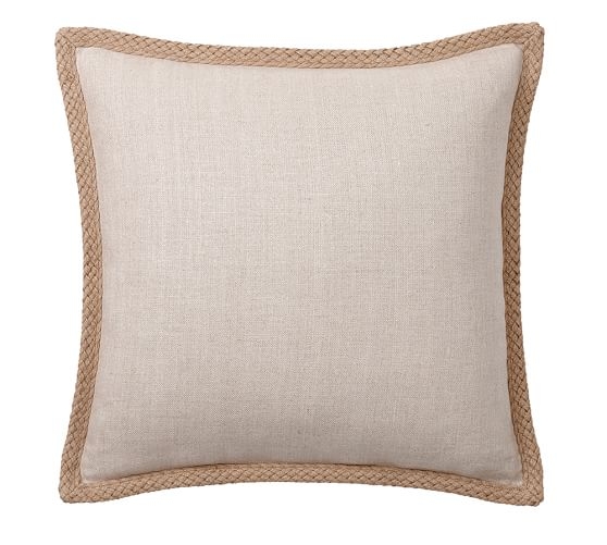 Jute Braid Pillow Cover, Flax - 20x20 - Insert sold separately - Image 0