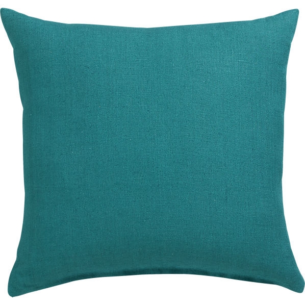 Linon teal 20" pillow with down-alternative insert - Image 0