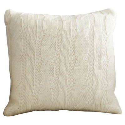 Davis Wool Throw Pillow - Ivory - 18x18 - With Insert - Image 0
