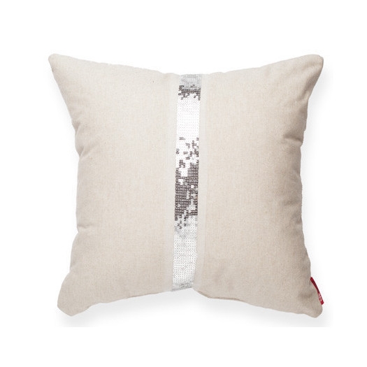 Luxury Cross Sequin Linen Throw Pillow -17"-Eco-fill insert - Image 0