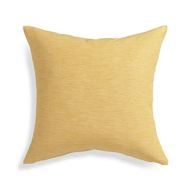Linden Saffron Yellow 18" Pillow with Feather-Down Insert - Image 0