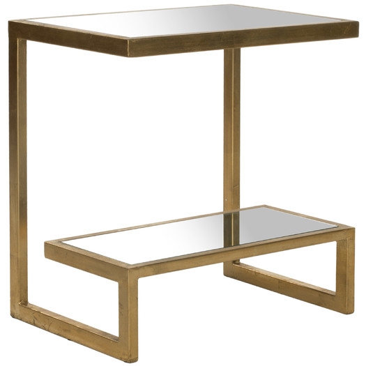 Kennedy End Table - Gold / White Glass - Image 0