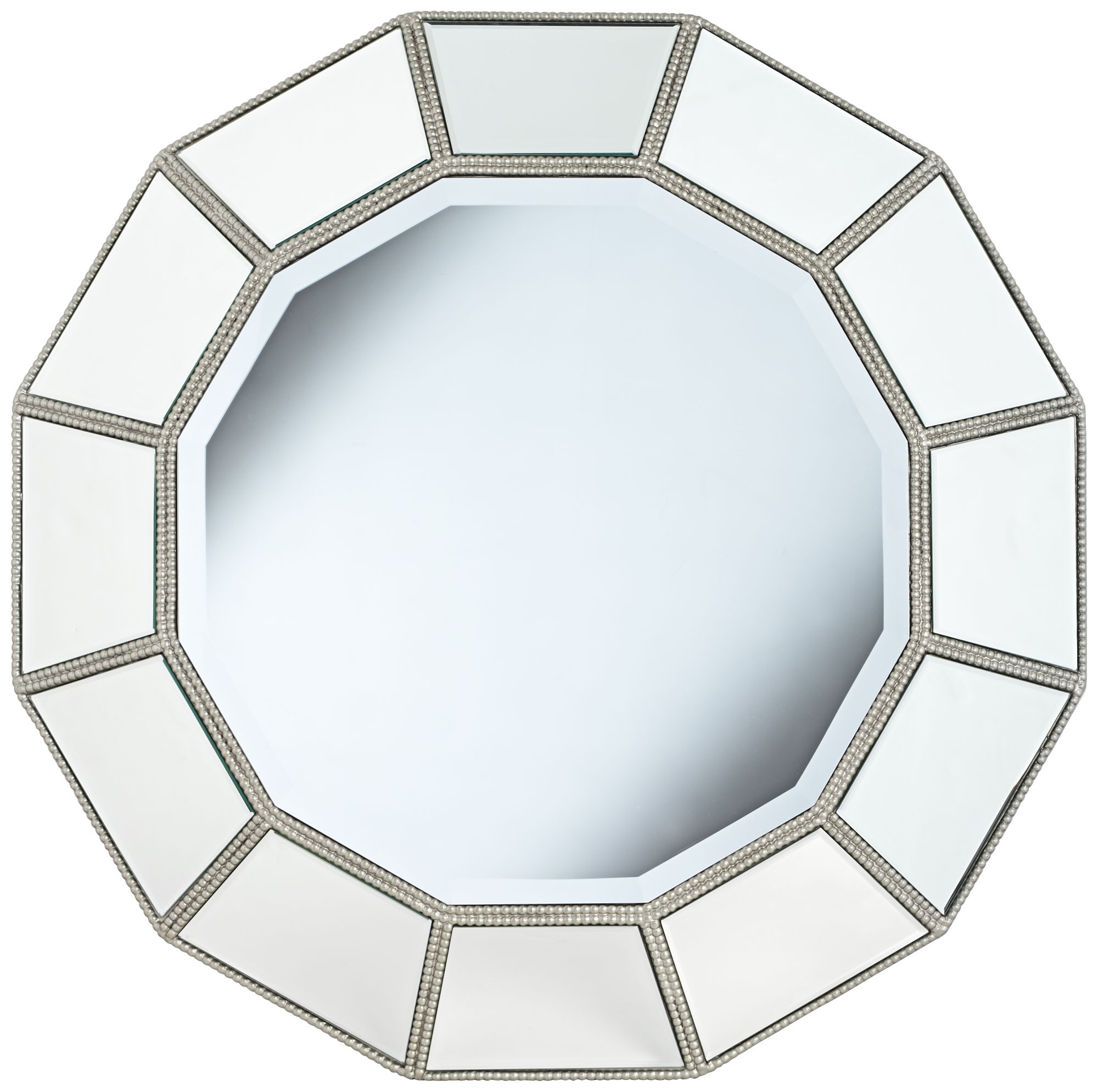 Palanco Silver Panel 33" Round Convex Wall Mirror - Image 0
