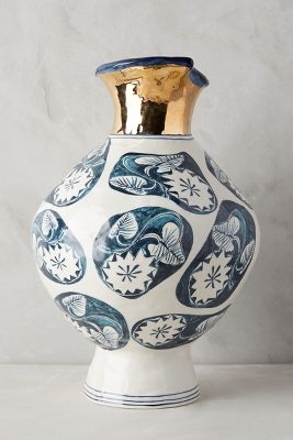 Dreambirds Vase -Navy, Wide - Image 0