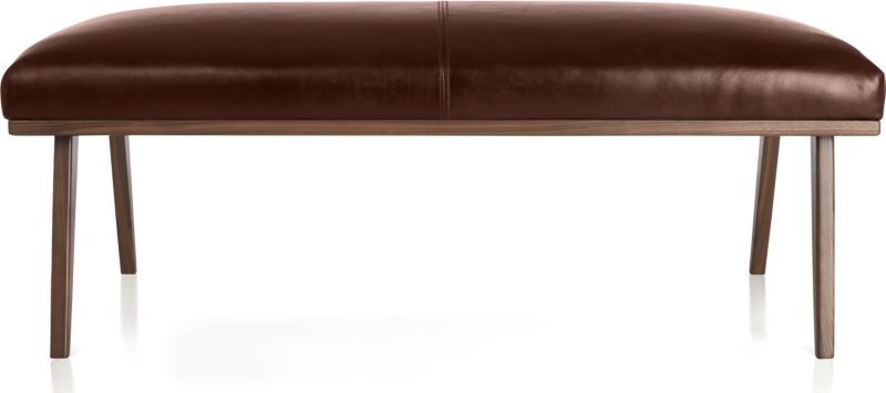 Cavett Leather Bench - Amaretto - Image 0