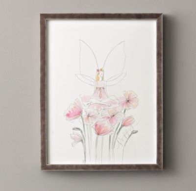Flower fairy illustration, Poppy - 15" x 19Â¼" - Framed - Image 0