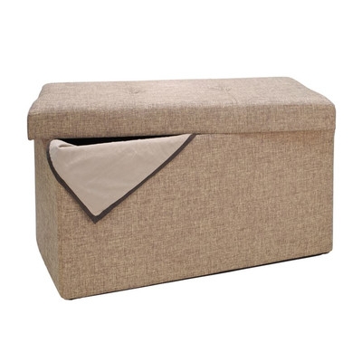 Double Folding Upholstered Storage Ottoman - Image 0