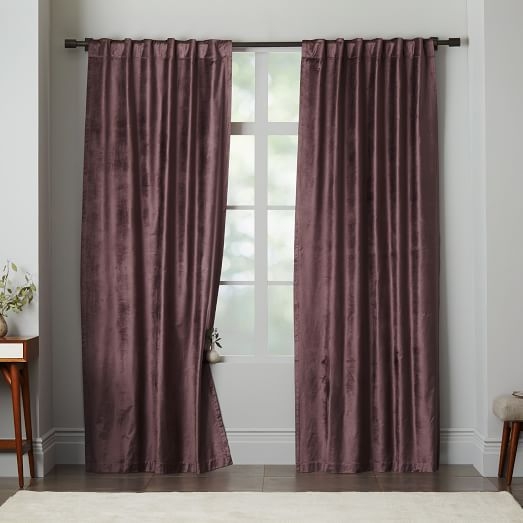 Luster Velvet Curtain - Dark Iris - 63" - Image 0