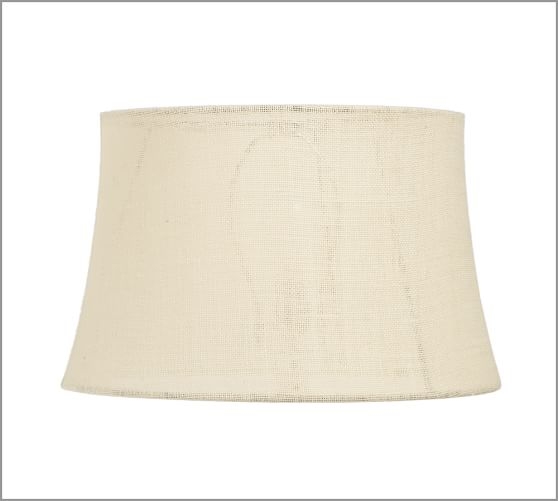 Burlap Upholstered Tapered Drum Lamp Shade - Image 0