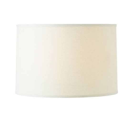 STRAIGHT-SIDED LINEN DRUM LAMP SHADE- Small, Ivory - Image 0