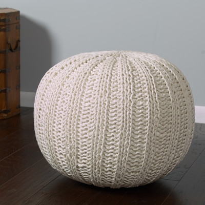 Hand Knitted Traditional Pouf Ottomanby Bungalow Rose - Image 0
