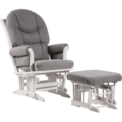 Ultramotion Sleigh Reclining Glider & Ottoman in White - Image 0