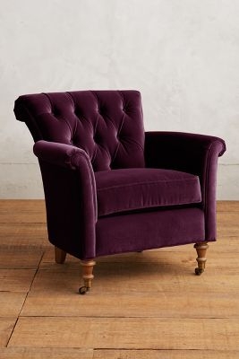Velvet Gwinnette Chair - Mulberry - Image 0