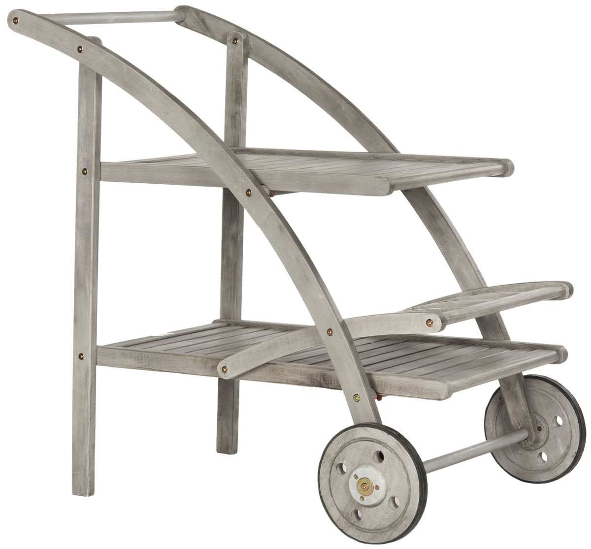 Lodi Tea Cart - Grey Wash/Beige - Safavieh - Image 0