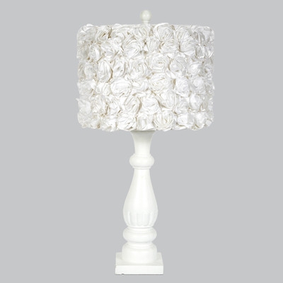 Shabby Elegance 26.5" H Table Lamp with Rose Garden Drum Shade - Image 0