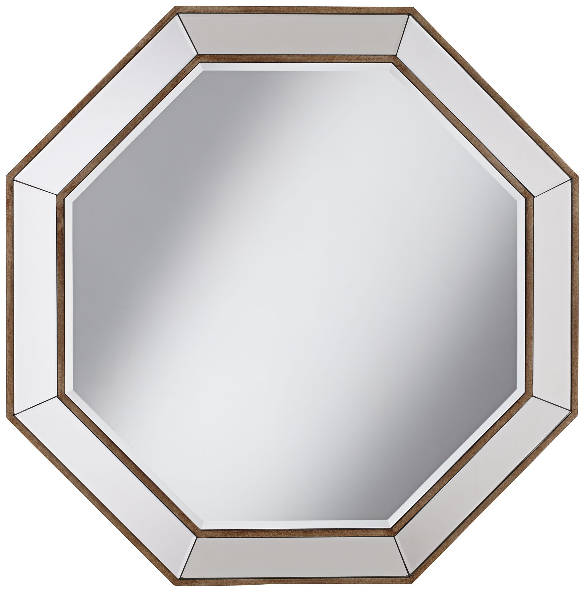 Hornbeck Gold Octagon 34" x 34" Beveled Wall Mirror - Image 0