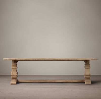 SALVAGED WOOD TRESTLE RECTANGULAR EXTENSION DINING TABLE - Image 0