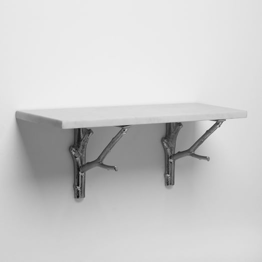 Marble Shelving + Brackets - Silver Branch - Image 0
