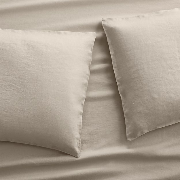 Set of 2 Lino II Flax Linen King Pillow Cases- 20"W x30"D- With insert - Image 0