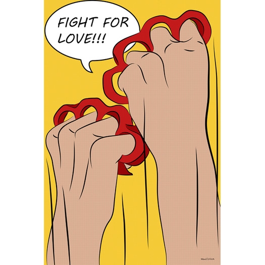 'Fight for Love' Graphic Art on Wrapped Canvas - 20x16 - Unframed - Image 0