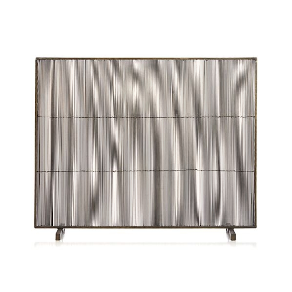 Antiqued Brass Fireplace Screen - Image 0