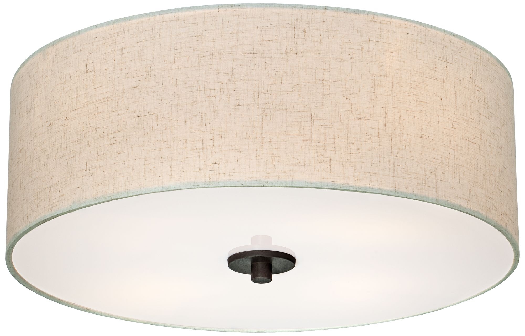 Bronze with Off White Shade 18" Wide Ceiling Light Fixture - Image 0