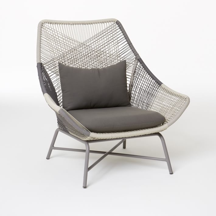 Huron Large Lounge Chair + Cushion â€“ Gray - Image 0