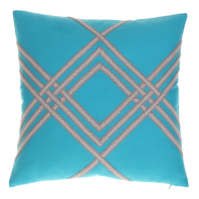 Lilli Throw Pillow- Teal- 20" H x 20" W- Feather down insert - Image 0