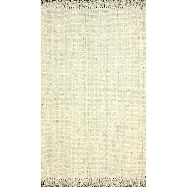 Hand Woven Chunky Loop Jute - 7' 6" x 9' 6"- OFF WHITE - Image 0