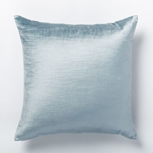 Luster Velvet Pillow Cover - Dusty Blue - 20"sq - Insert sold separately - Image 0