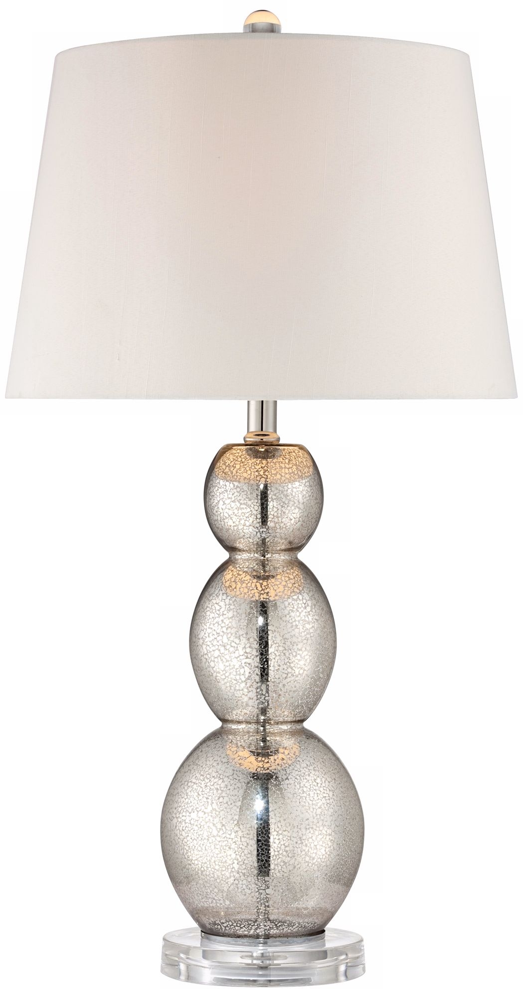 Mercury Glass Triple Gourd Table Lamp - Image 0