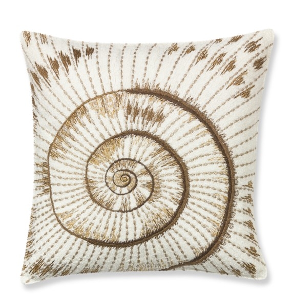 Embroidered Shell Pillow Cover, 18" sq., No Insert - Image 0
