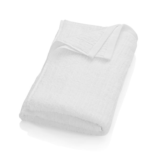 Ribbed White Bath Towel - Image 0