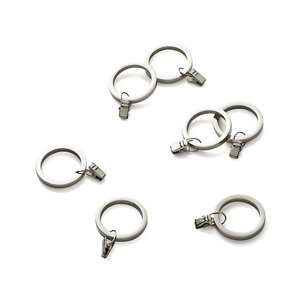 Set of 7 Polished Nickel Curtain Rings - Image 0
