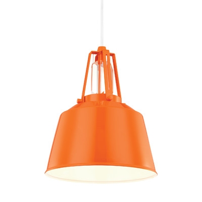 Wally 1 Light Mini Pendant - Hi Gloss Orange - Image 0