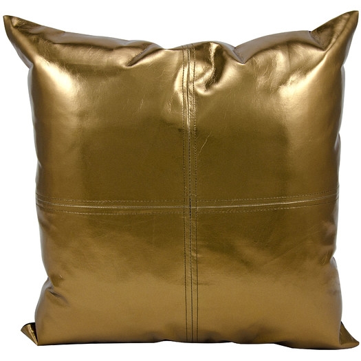 Metallic Faux Leather Throw Pillow 16x16 with insert - Image 0