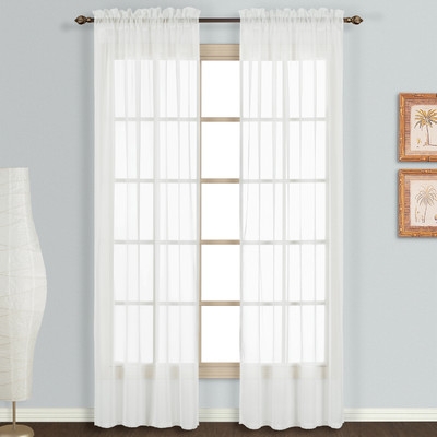 Monte Carlo Voile Rod Pocket Sheer Curtain Panels - Image 0