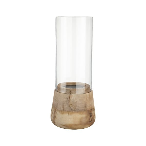 Lincoln Wood/Glass Hurricane Candle Holder - Image 0