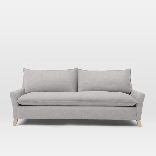 Bliss Down-Filled Sofa - 91.5", Chenille Tweed, Frost Gray - Image 0