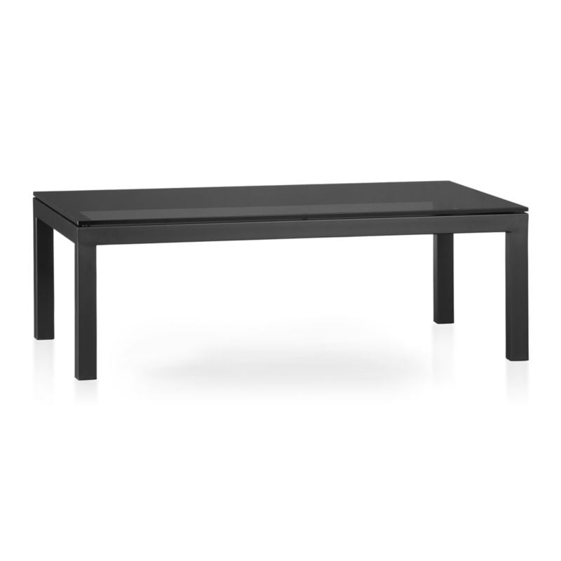 Parsons Rectangular Coffee Table with Grey Glass Top - Image 0