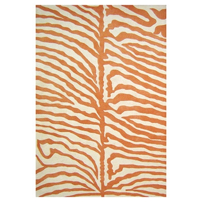 Cryss Zebra Print Orange & Cream Area Rug - Image 0