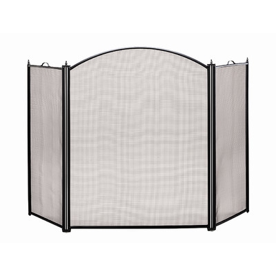 Arched 3 Panel Steel Fireplace Screen - Image 0