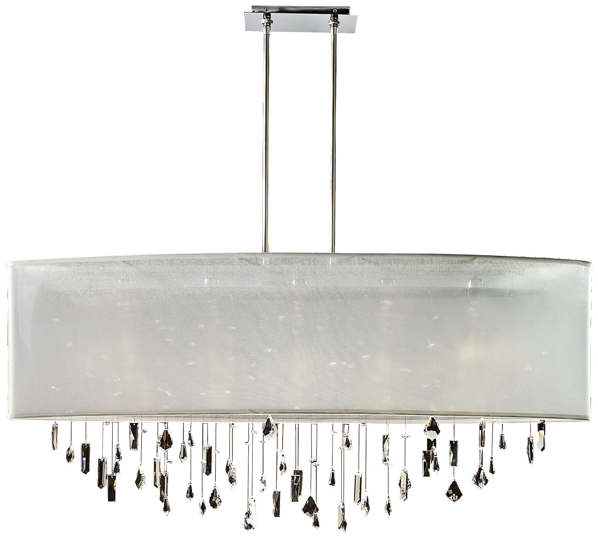 Lifestyles Crystal and White Wide Pendant Chandelier - Image 0